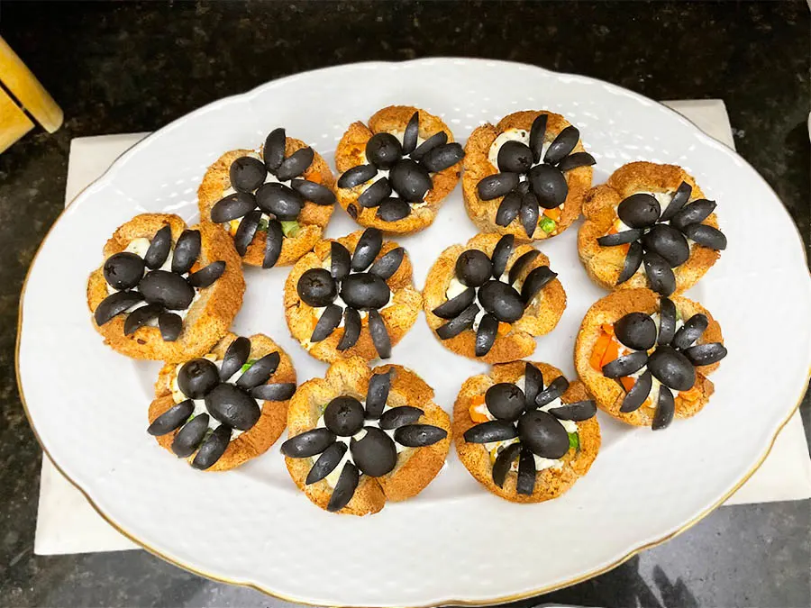 Halloween veggie appetizer on a plate