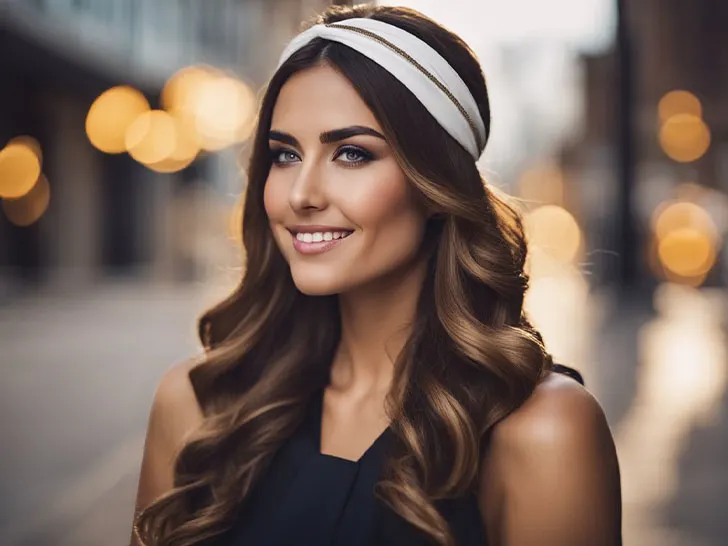 woman wearing a fabric headband