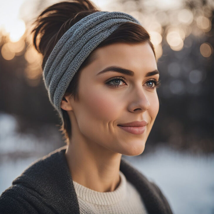 woman wearing a headband during winter