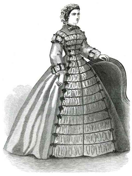 Ruched victorian skirt top
