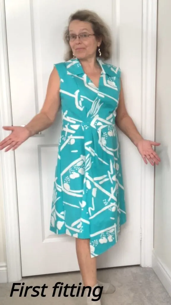 first fitting of my new wrap dress