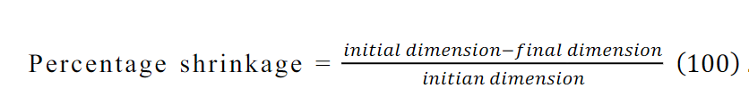 formula to calculate shrinkage