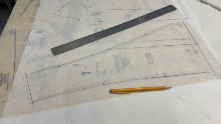 transferring pattern lines onto tracing paper