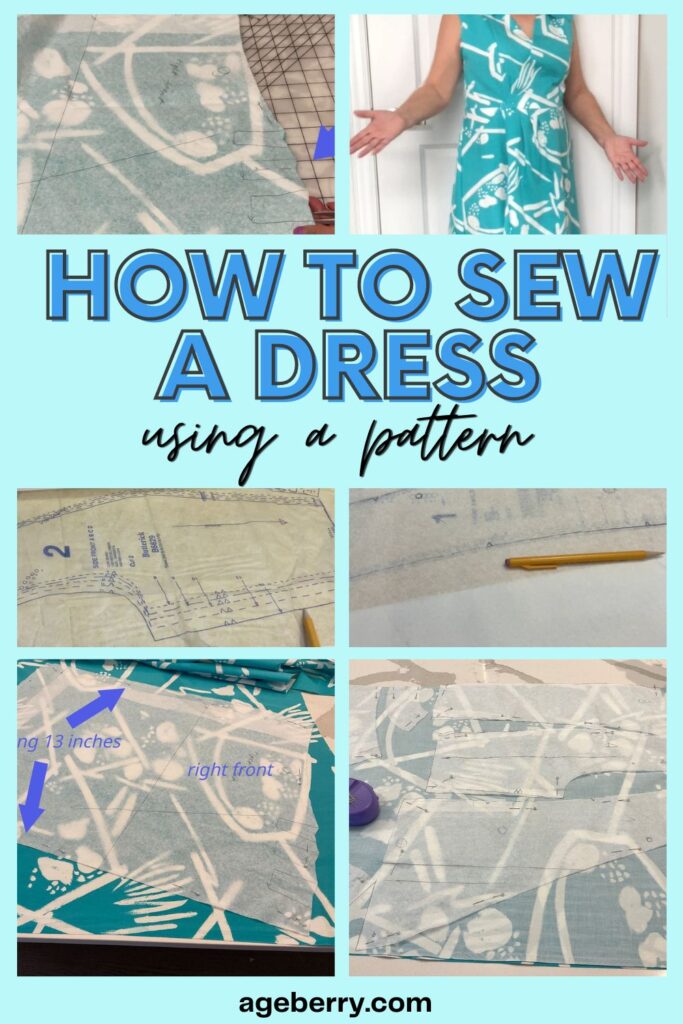 sewing tutorial on how to sew a dress using a pattern