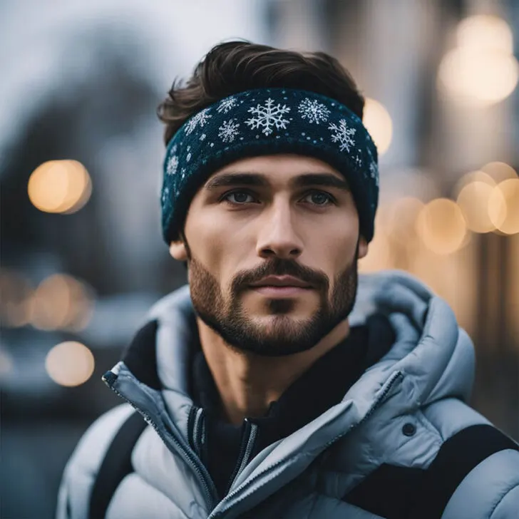man wearing a winter headband