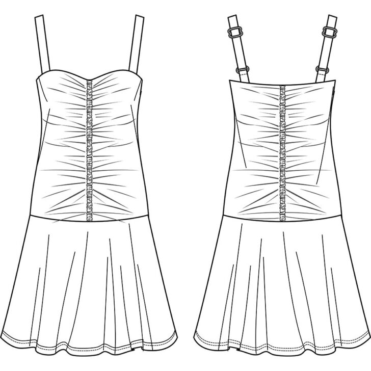 strip ruching on a dress