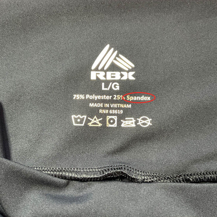 label on a sports wear