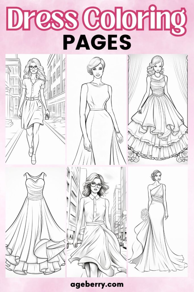 Dress Coloring Pages pinterest