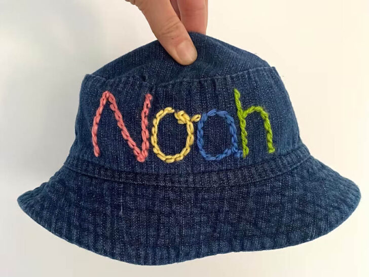 Hand embroidered bucket hat