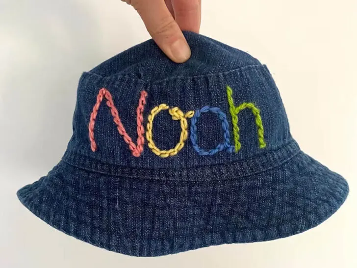 Hand embroidered bucket hat