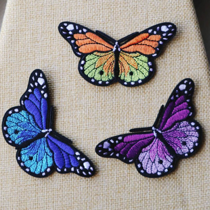 Monach butterfly embroidered iron on sew