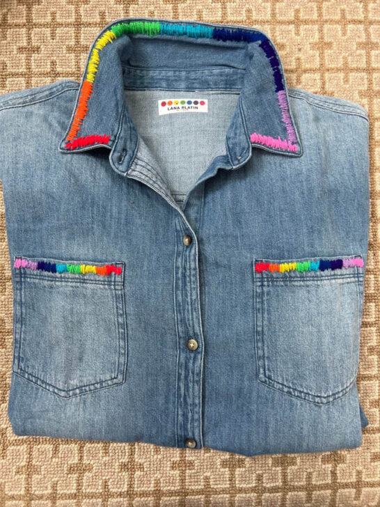 Over the Rainbow denim button down