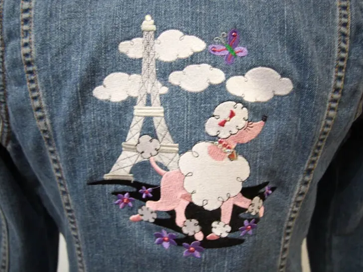 Paris Party Upcycled Denim Jacket