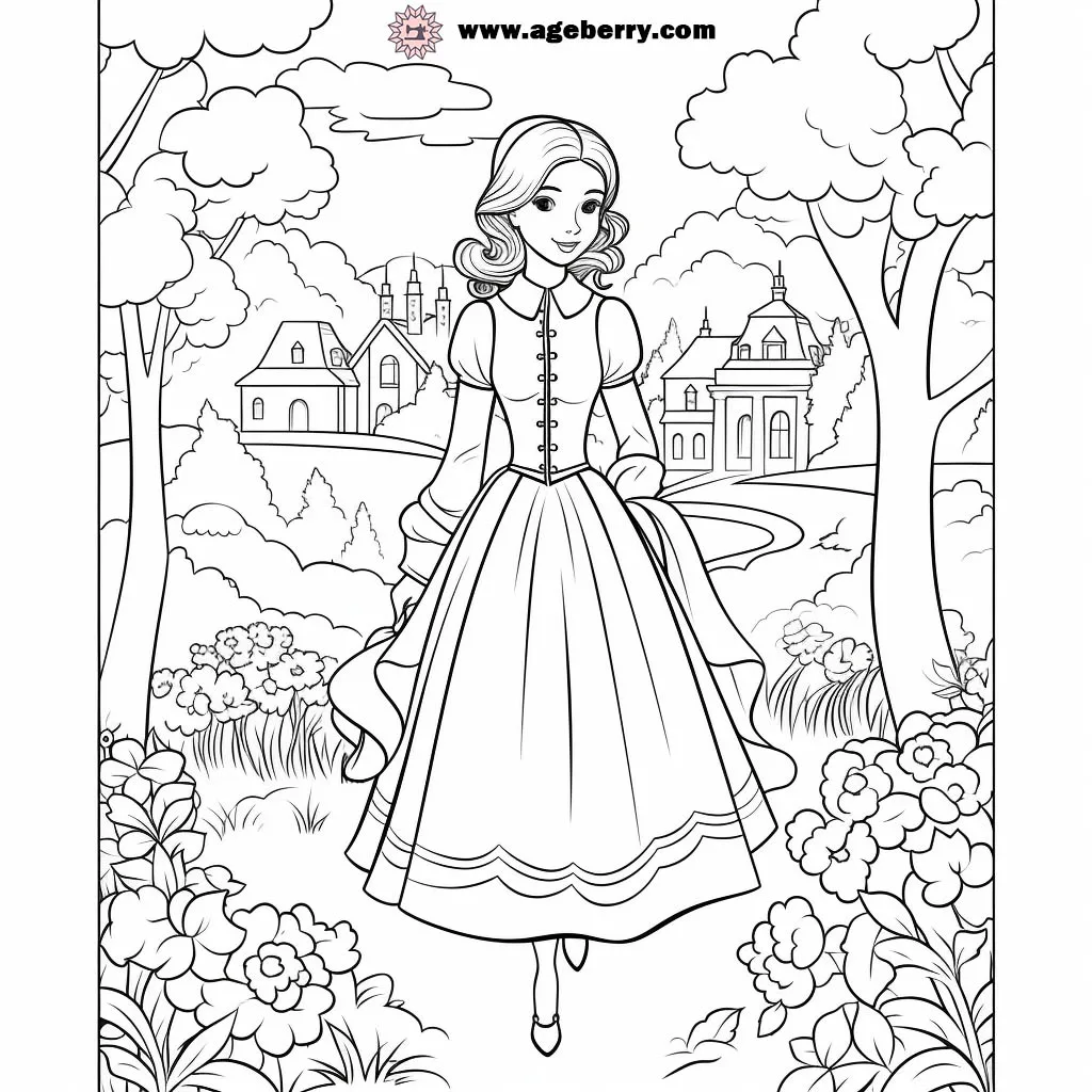 Princess dress coloring page (2)