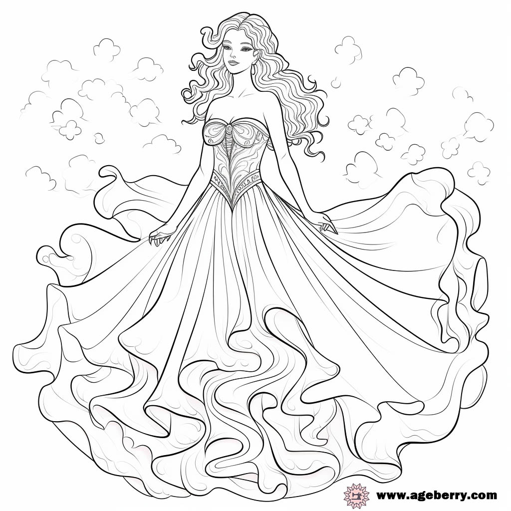 Princess dress coloring page (7)