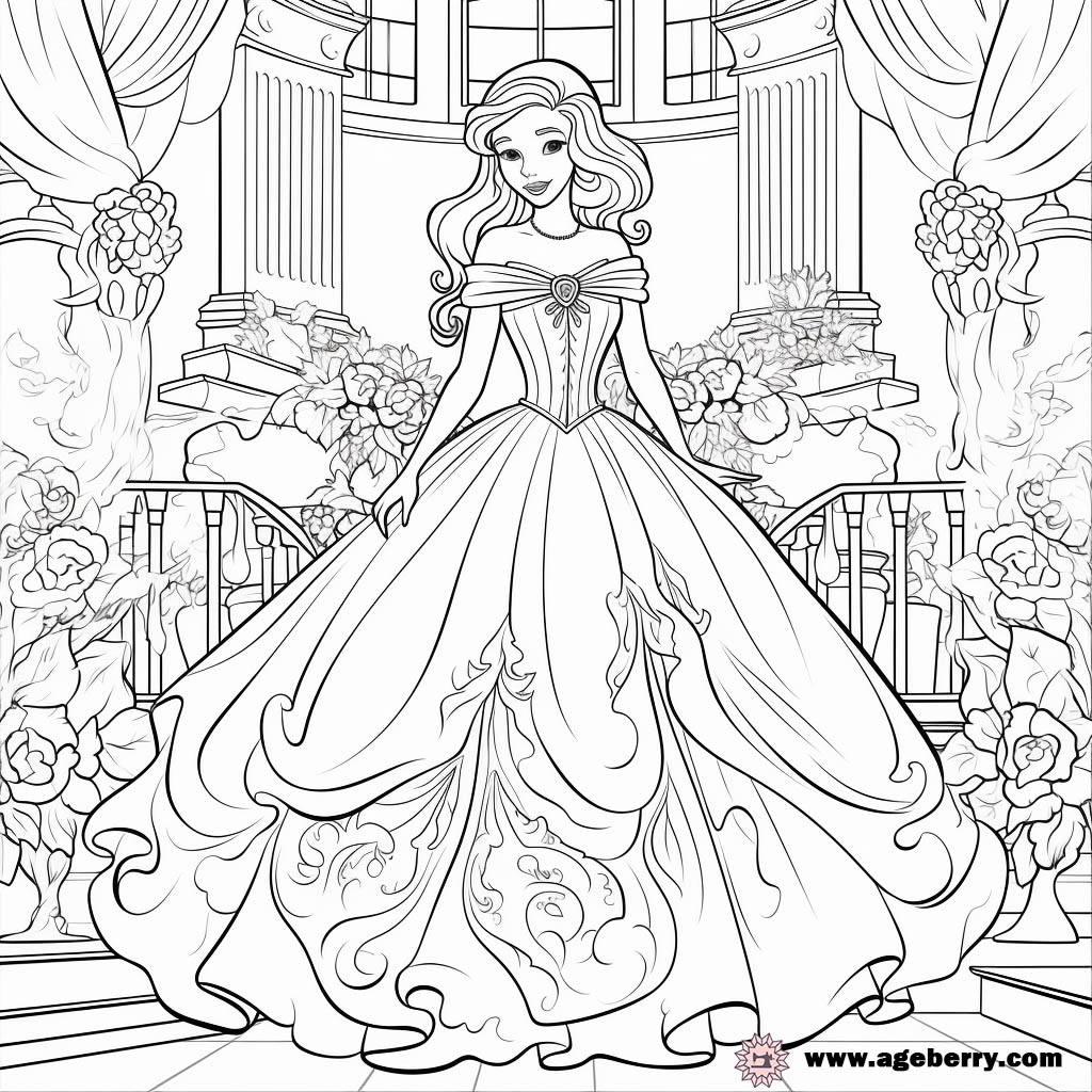 Princess dress coloring page (8)