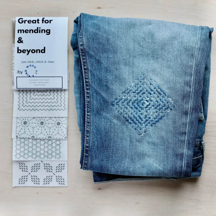 Visible Mending Transfer Sashiko Pattern