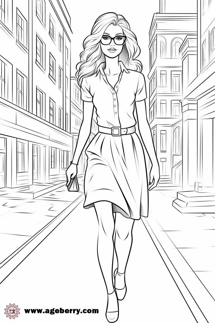 business dress coloring page (1)