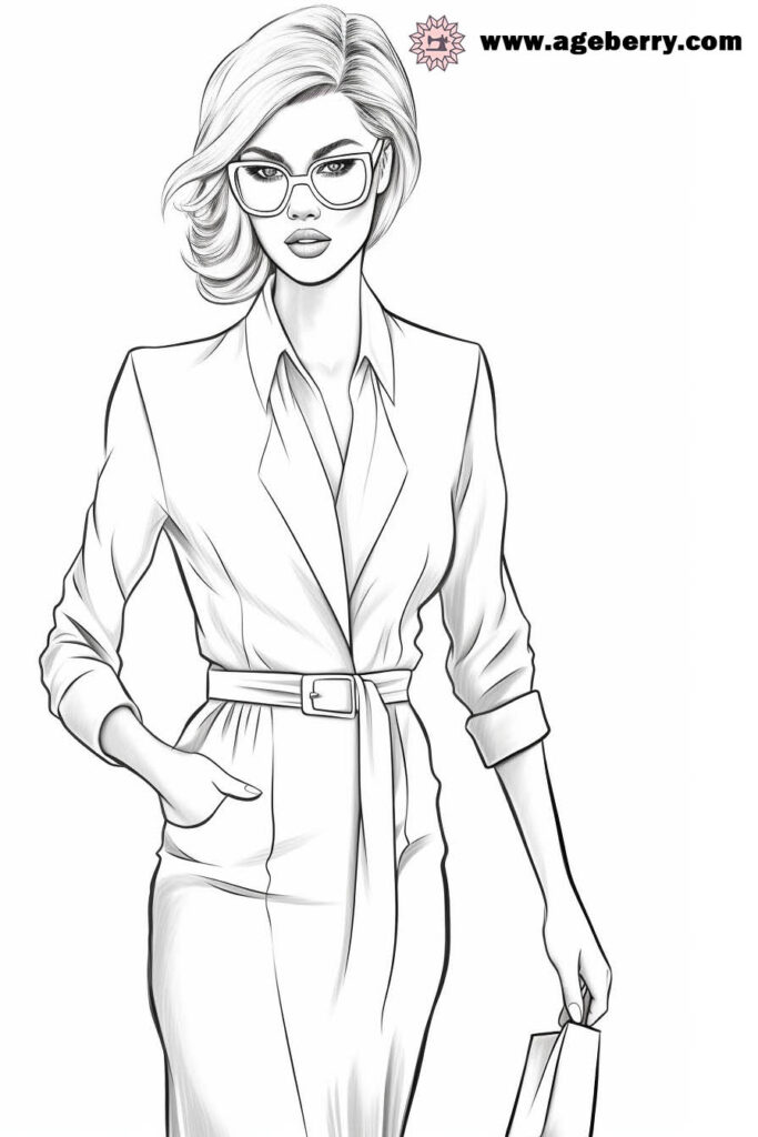 business dress coloring page (2)