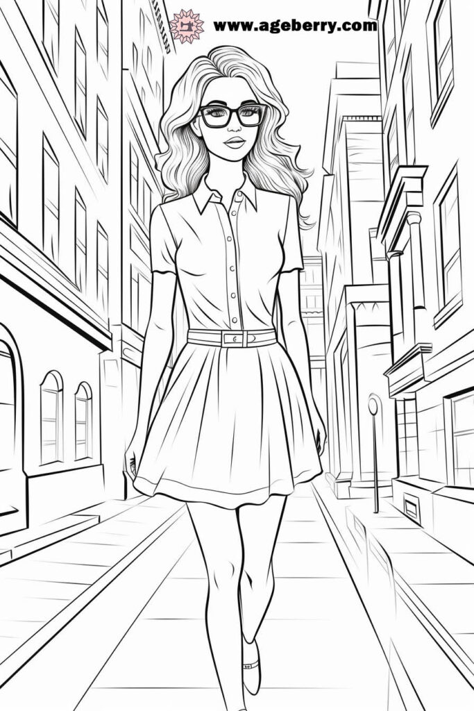 business dress coloring page (7)