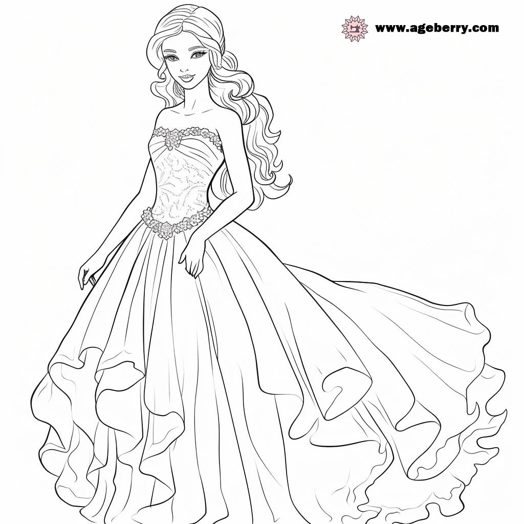 evening gown dress coloring page (10)