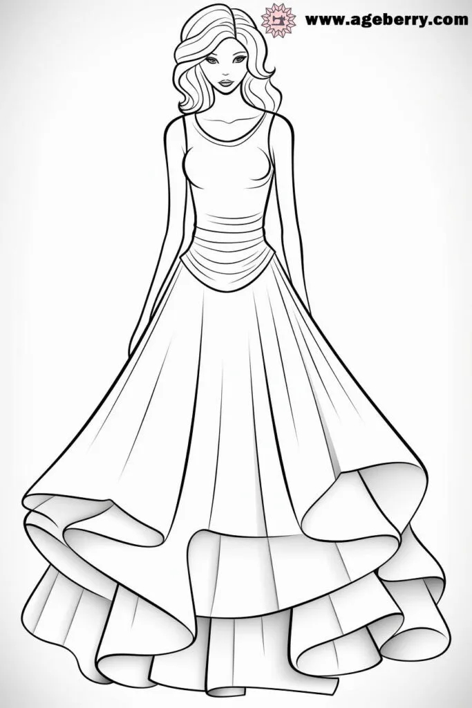 evening gown dress coloring page (11)