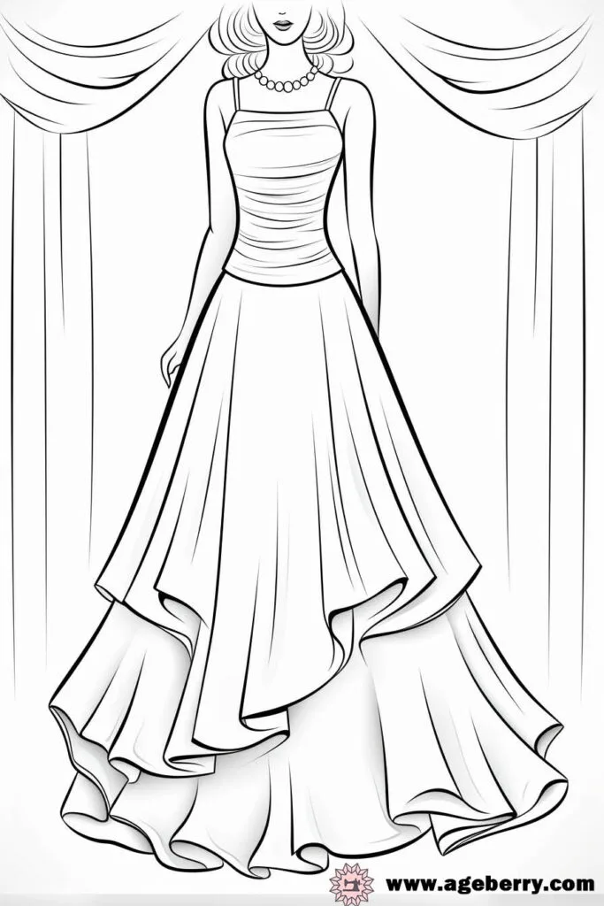 evening gown dress coloring page (12)