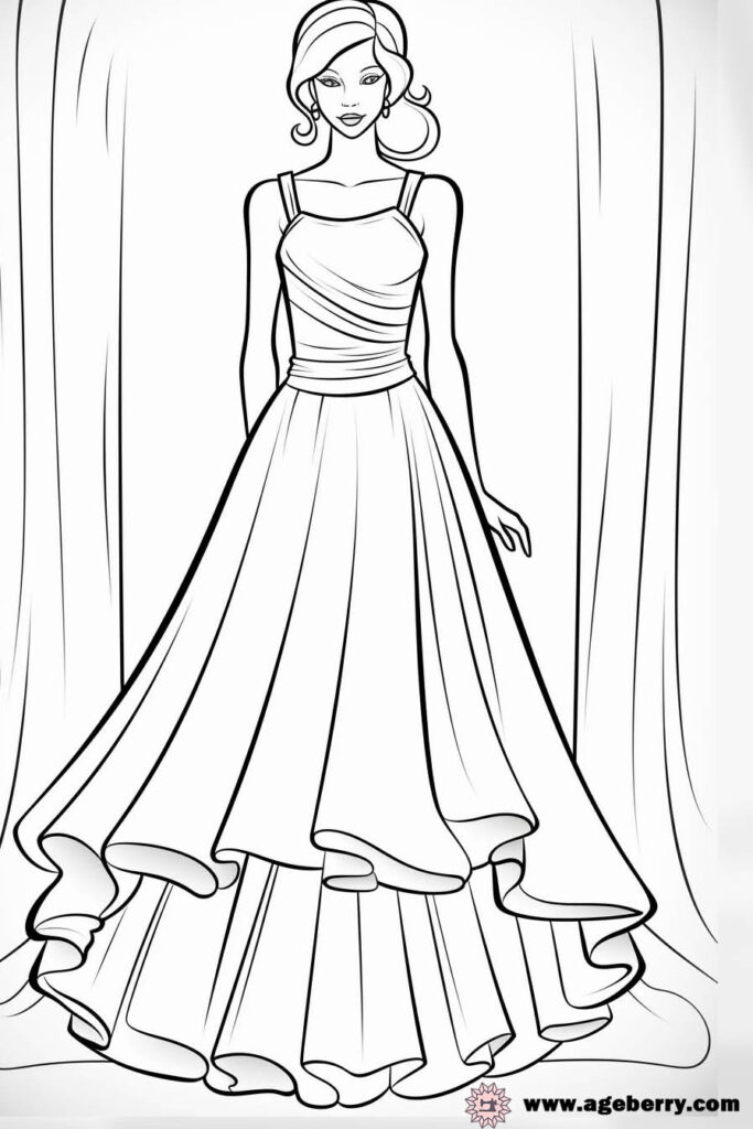 evening gown dress coloring page (13)