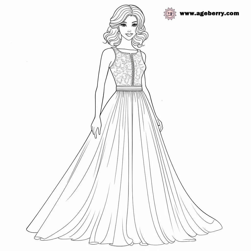 evening gown dress coloring page (14)