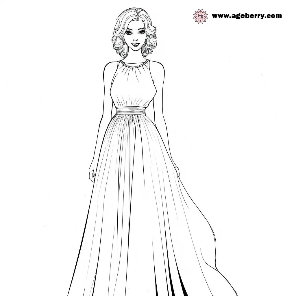 evening gown dress coloring page (15)
