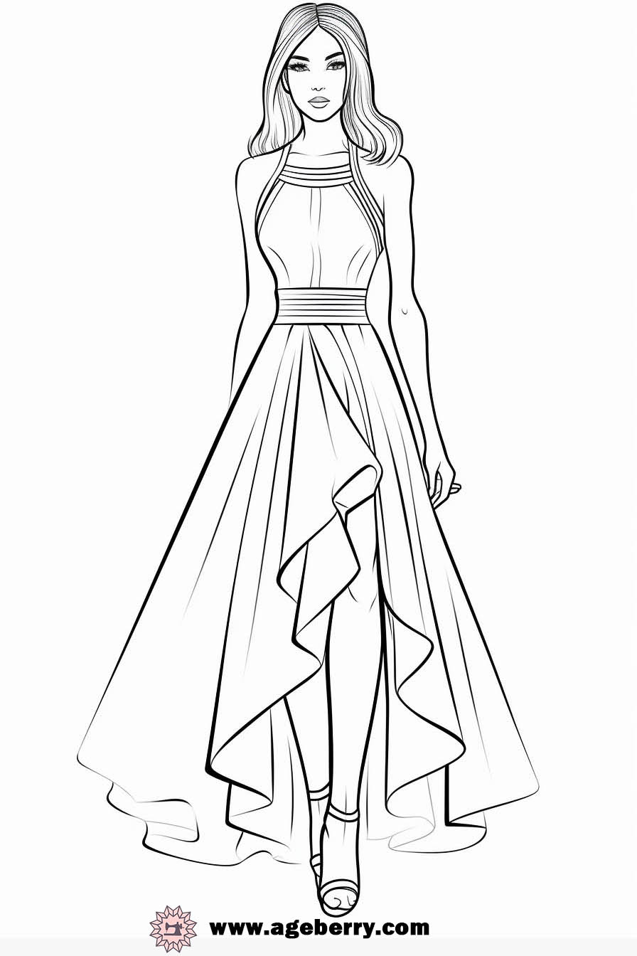 Dress Coloring Pages Connecting the Dots Between Coloring Fashion and Sewing