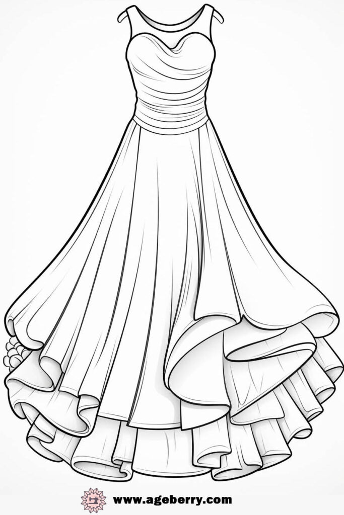 evening gown dress coloring page (19)