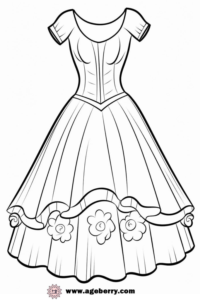 evening gown dress coloring page (20)