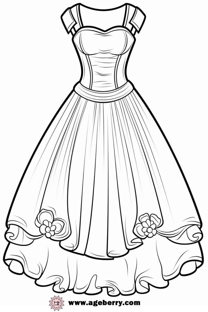 evening gown dress coloring page (21)