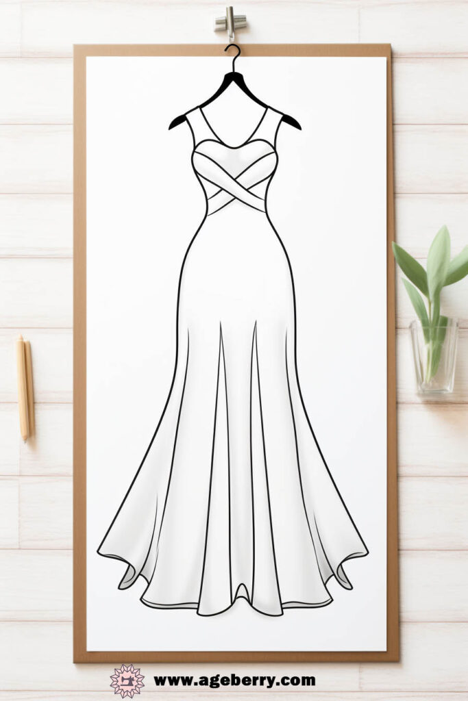 evening gown dress coloring page (22)