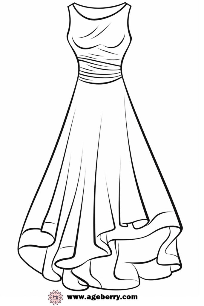 evening gown dress coloring page (24)