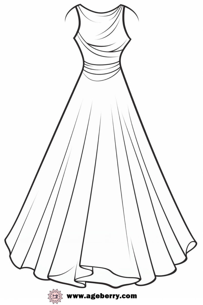 evening gown dress coloring page (25)