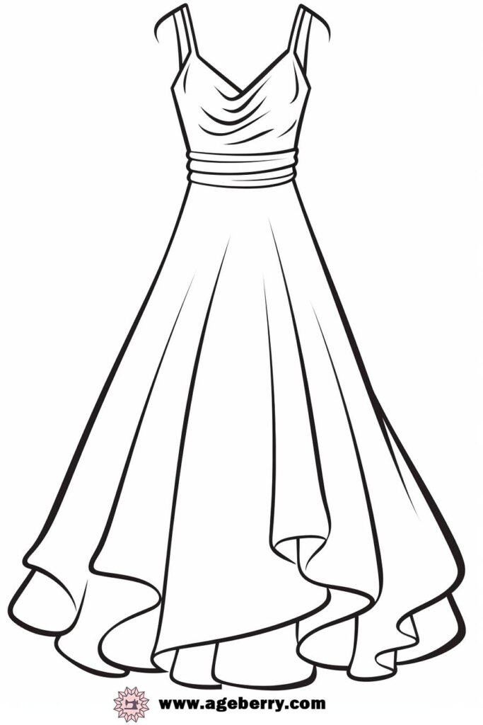 evening gown dress coloring page (26)