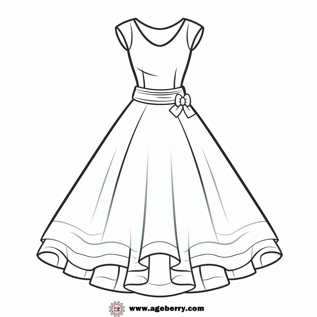 evening gown dress coloring page (29)