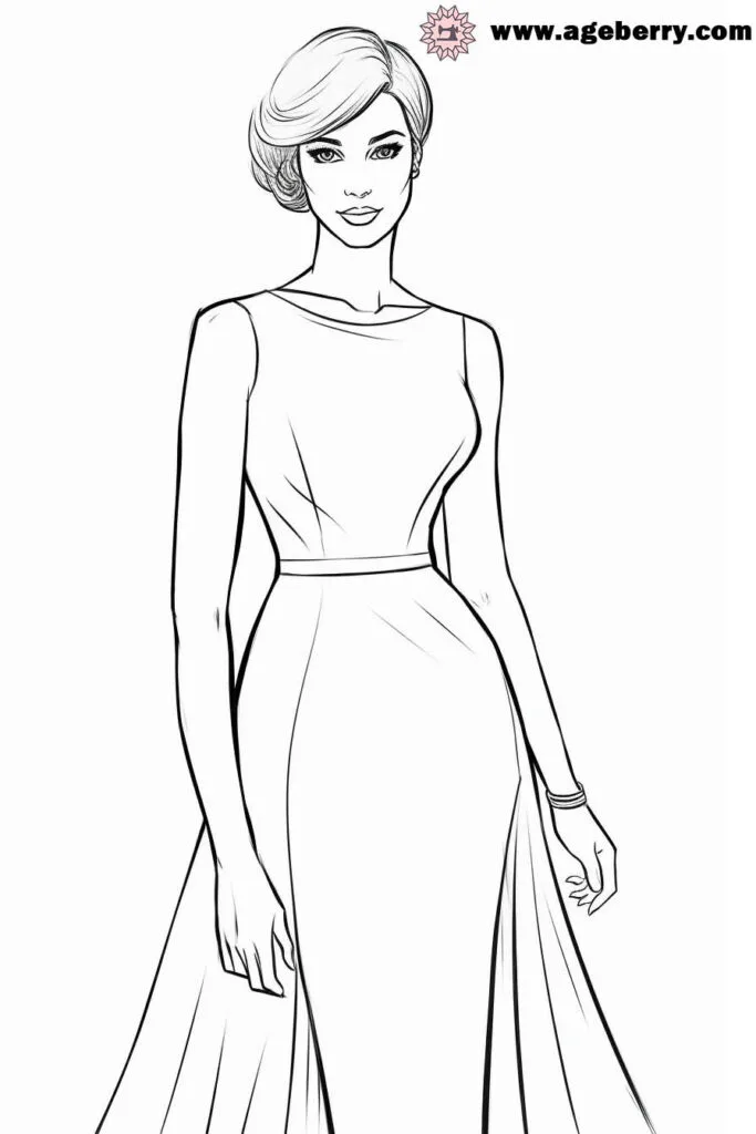 evening gown dress coloring page (3)