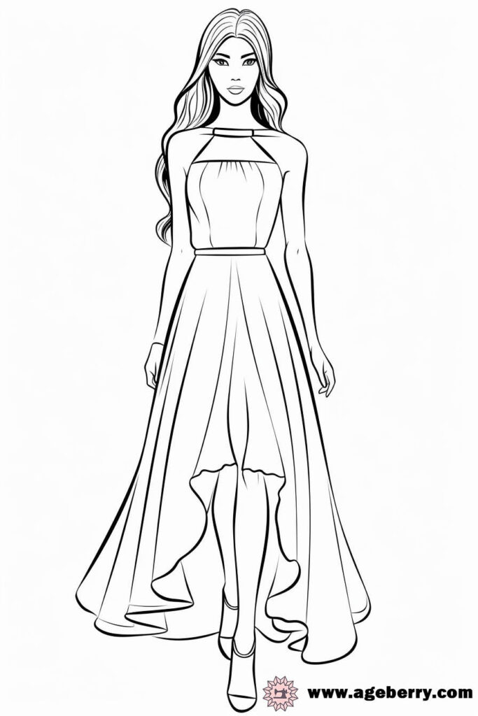 evening gown dress coloring page (31)