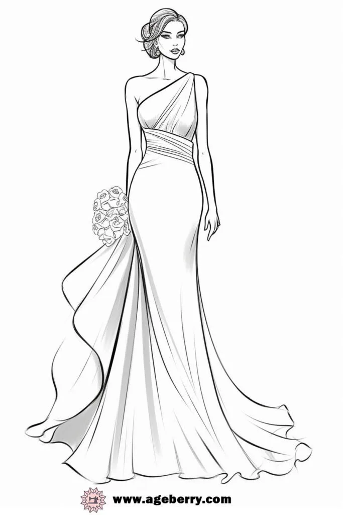 evening gown dress coloring page (34)