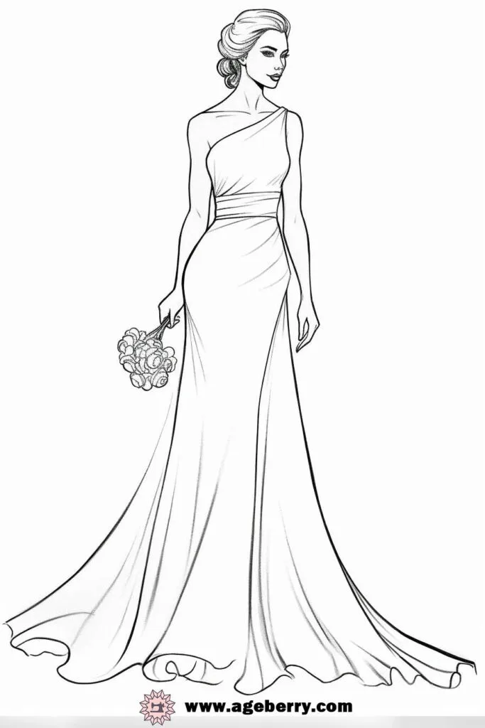 evening gown dress coloring page (5)