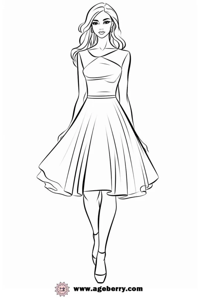 modern dress coloring page (14)