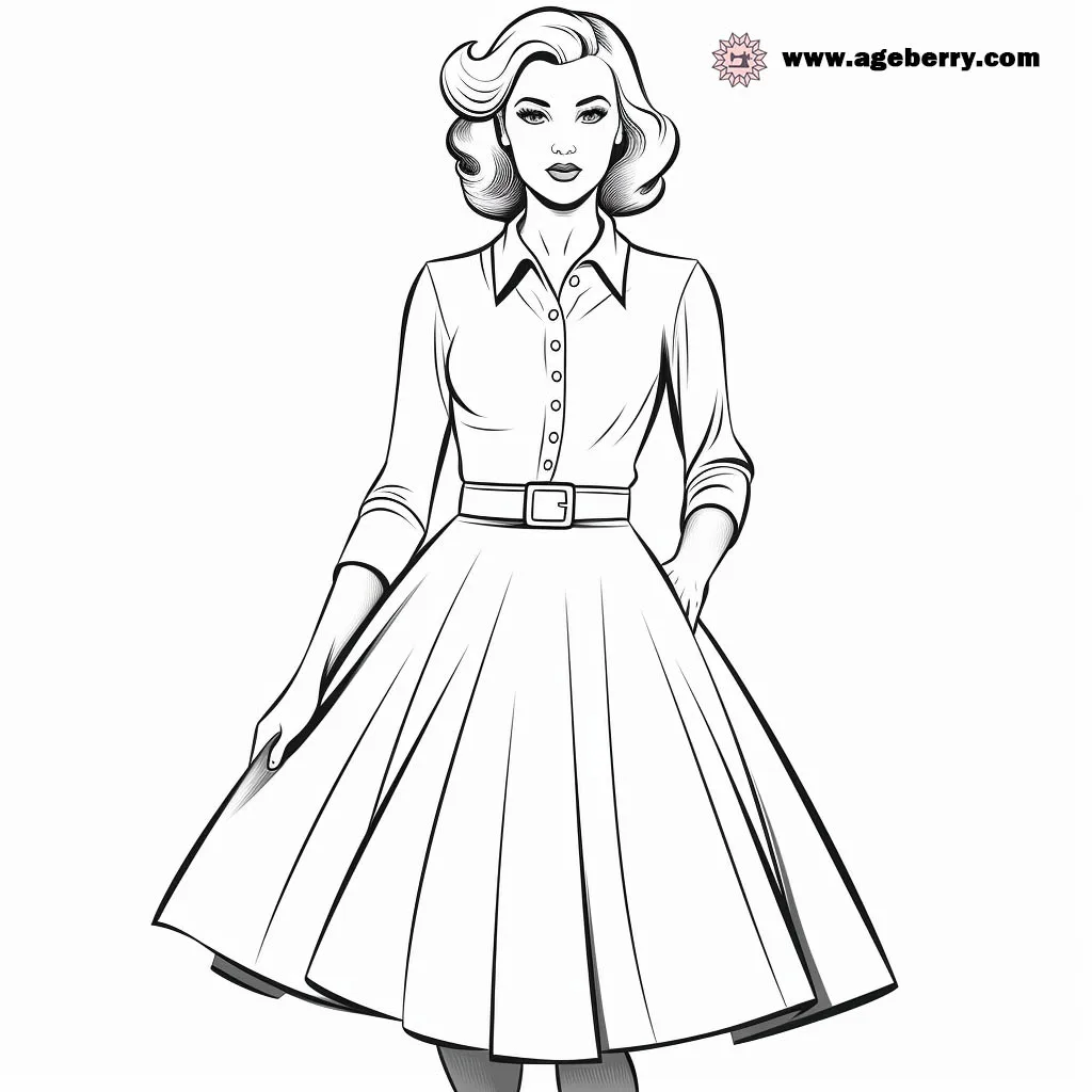 modern dress coloring page (15)
