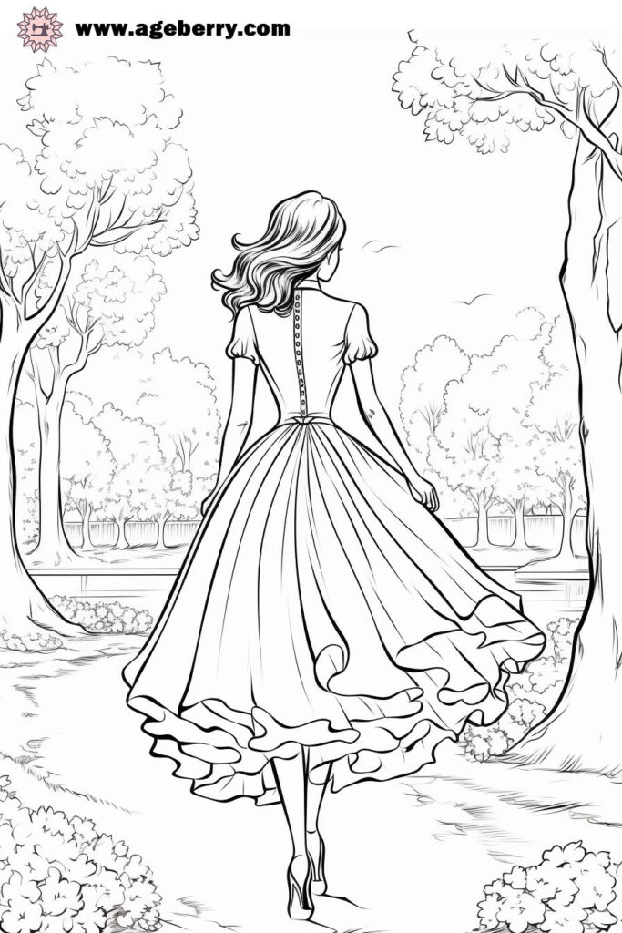 modern dress coloring page (20)