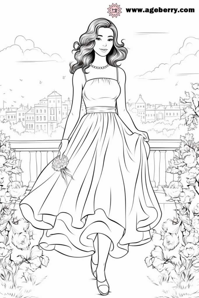 modern dress coloring page (22)