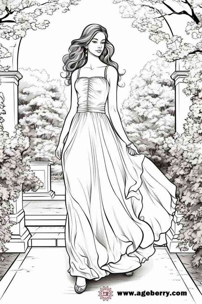 modern dress coloring page (23)