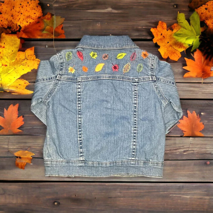 upcycled, hand embroidered denim jacket