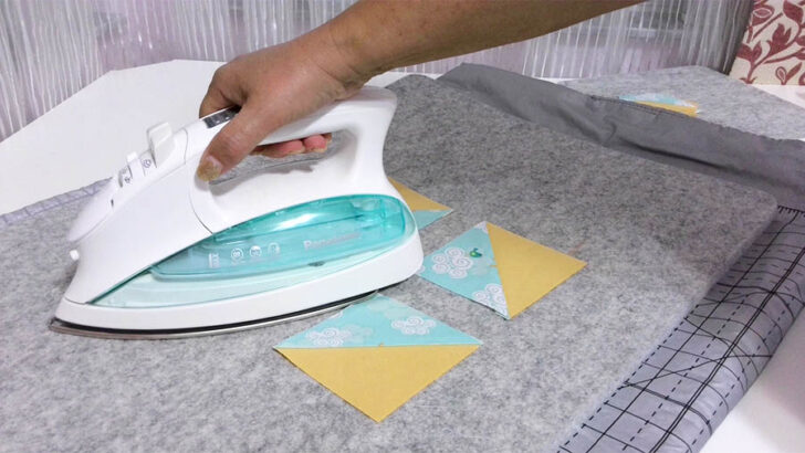 I am using a cordless iron for my quilt squares